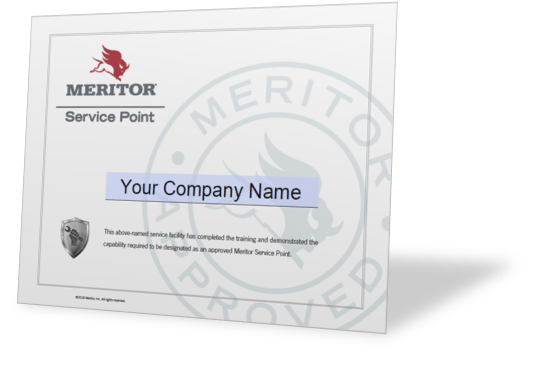 Meritor Service Point Certificate